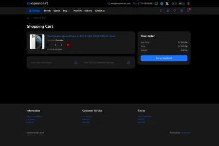 Cart page dark mode