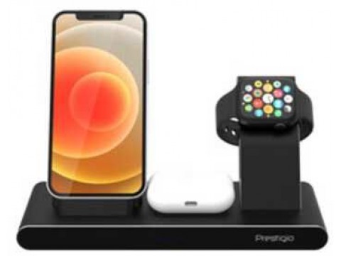 Беспроводное зарядное устройство Prestigio ReVolt A7 3 в 1,  черный