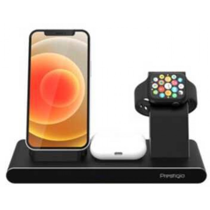 Беспроводное зарядное устройство Prestigio ReVolt A7 3 в 1,  черный