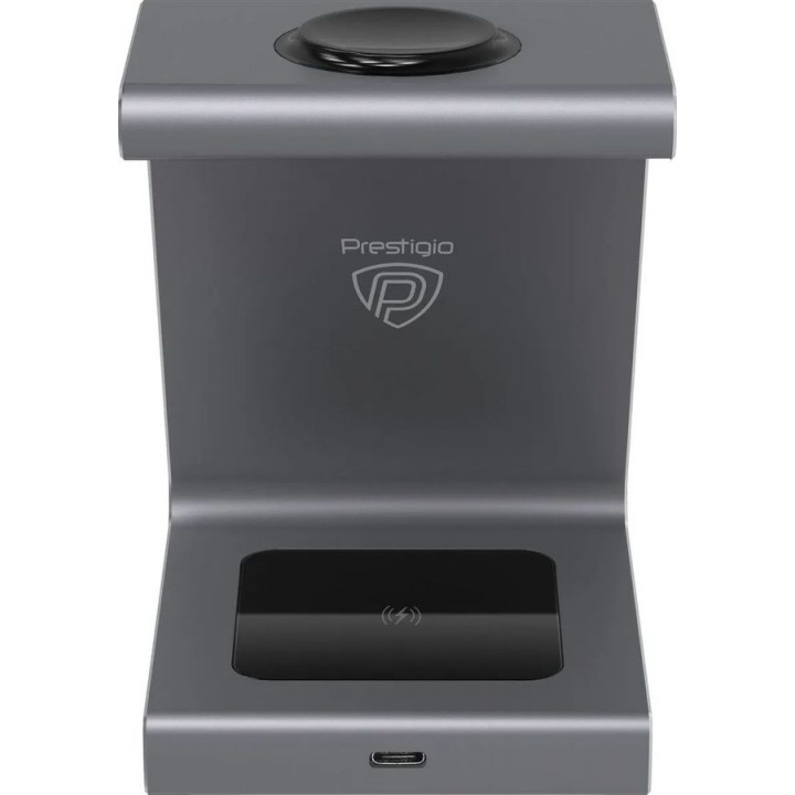 Беспроводное зарядное устройство Prestigio Revolt A9 3 в 1,  серый