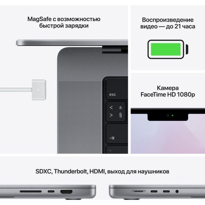 Ноутбук Apple MacBook Pro A2485, MK1A3B/A,  серый космос
