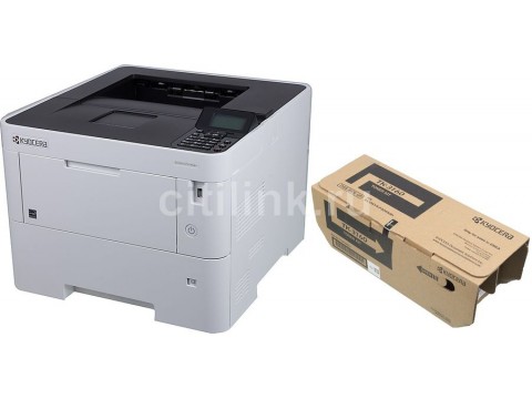 Принтер лазерный Kyocera P3145dn + картридж,  черно-белый, цвет белый
