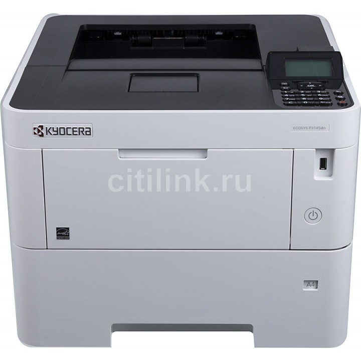 Принтер лазерный Kyocera P3145dn + картридж,  черно-белый, цвет белый