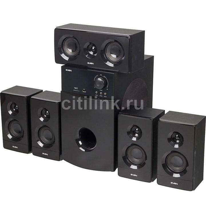 Колонки Sven HT-210,  5.1,  черный